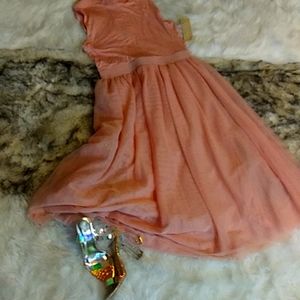 Hope & Harlow Party Blush Dress. Size 10. Brand New. Sheer bottom. Beautiful